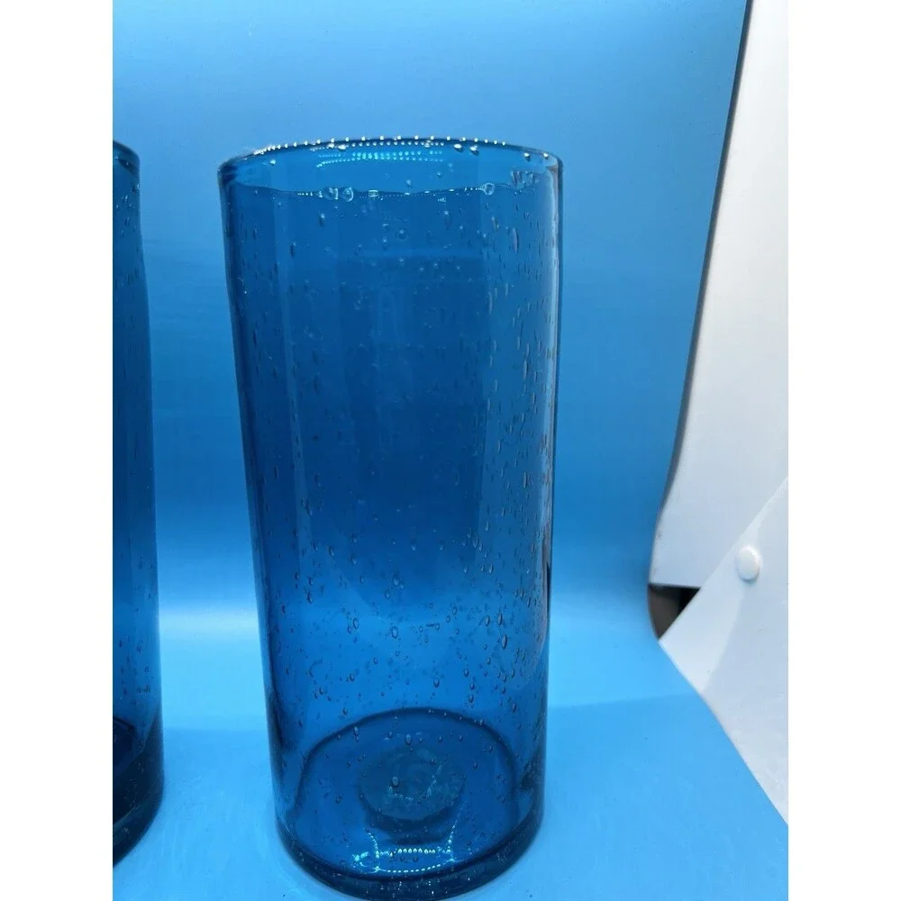 Set Of 2 Vases tall heavy 2014 Target blue 8 1/2: